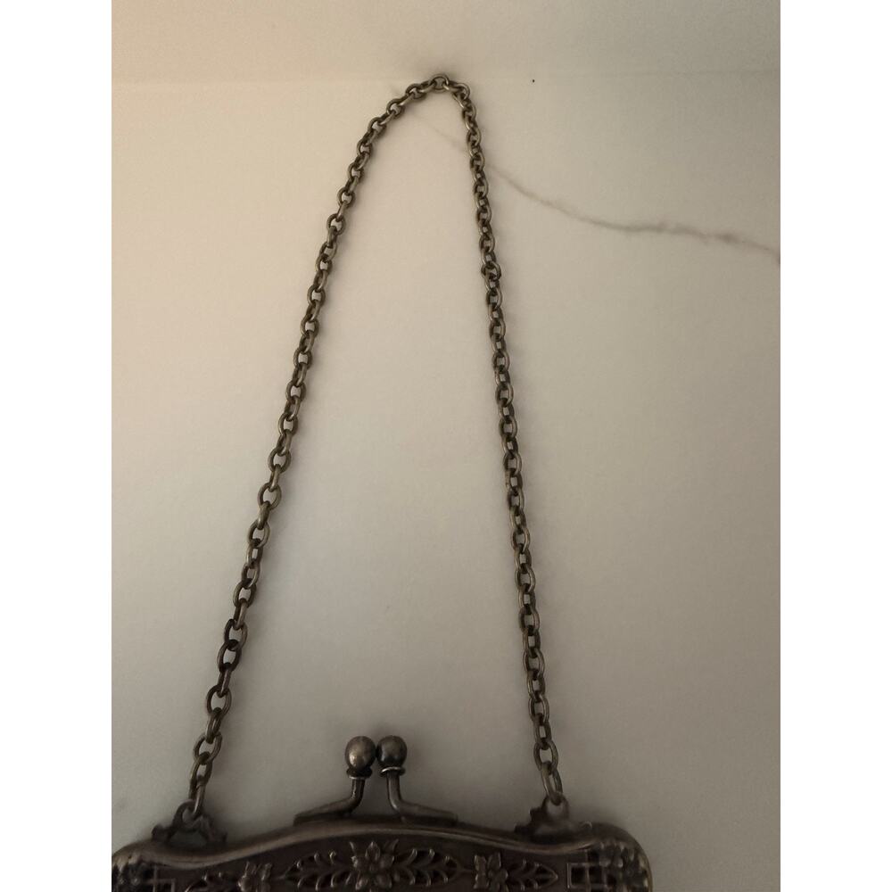 Antique German Silver Chainmail Mesh Purse Art Nouveau Handbag c1900 - Picture 4 of 13